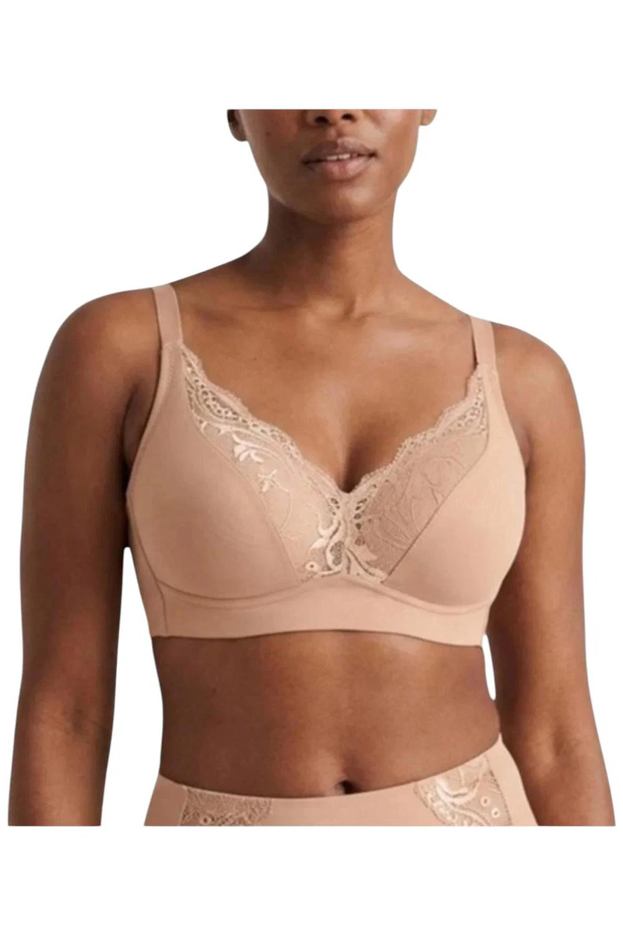 Rhonda Shear Women's Molded Cup Lace Bra Sienna -